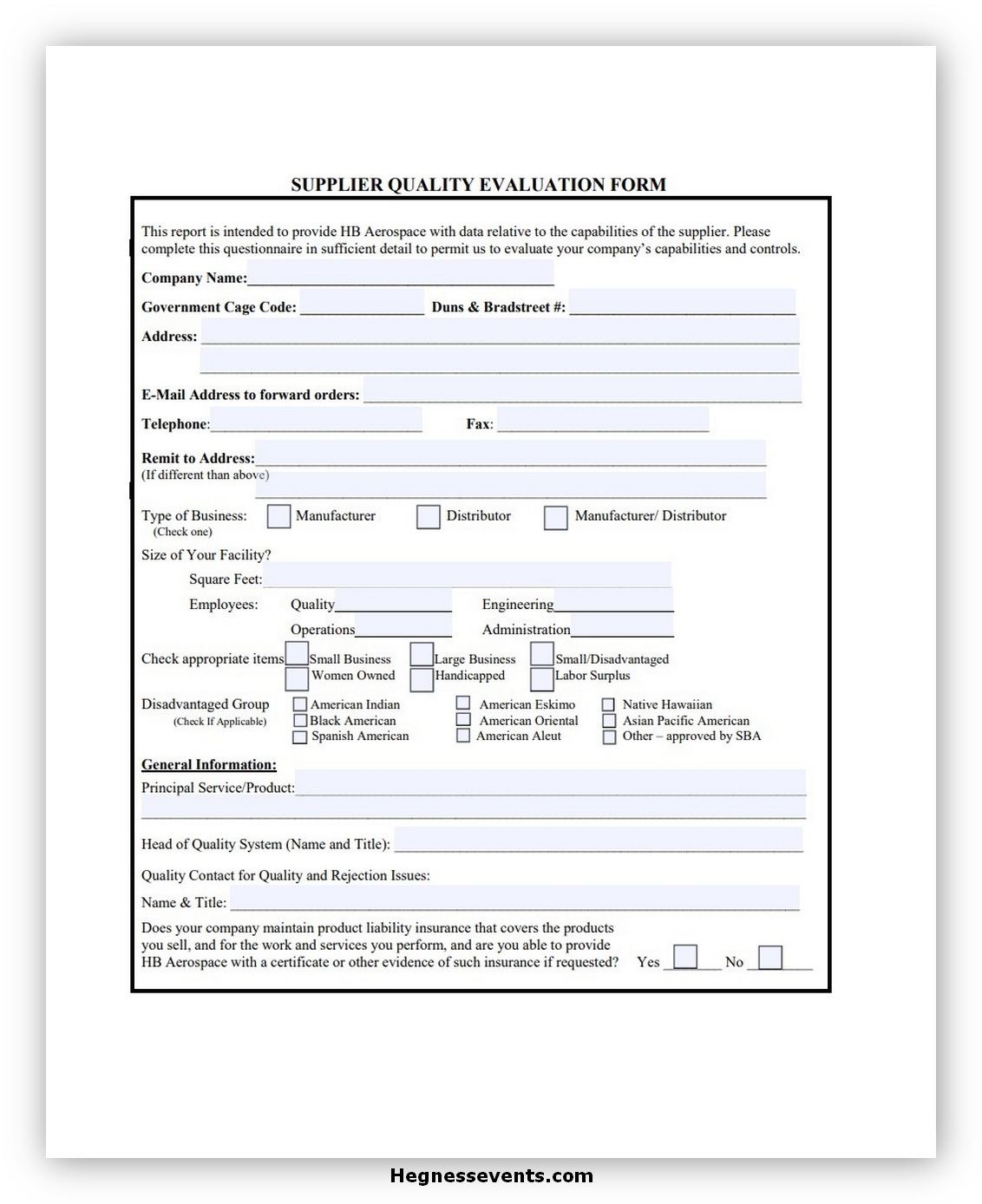 Best Supplier Evaluation Form Template Excel And Pdf Hennessy Events