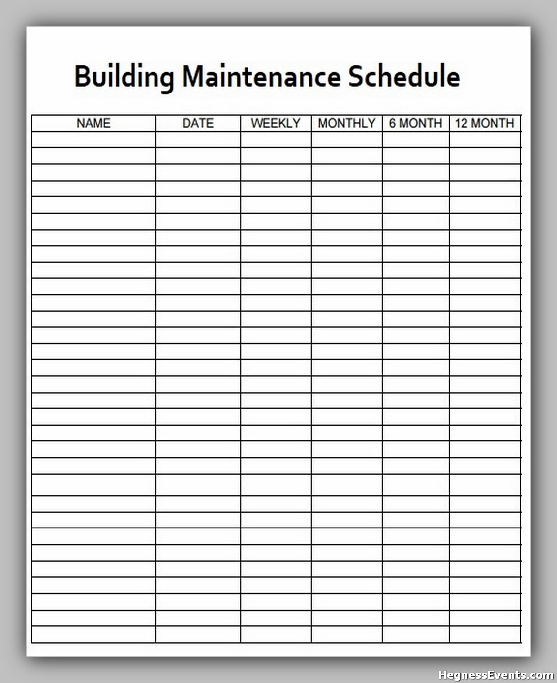 20 Powerful Maintenance Schedule Template Hennessy Events