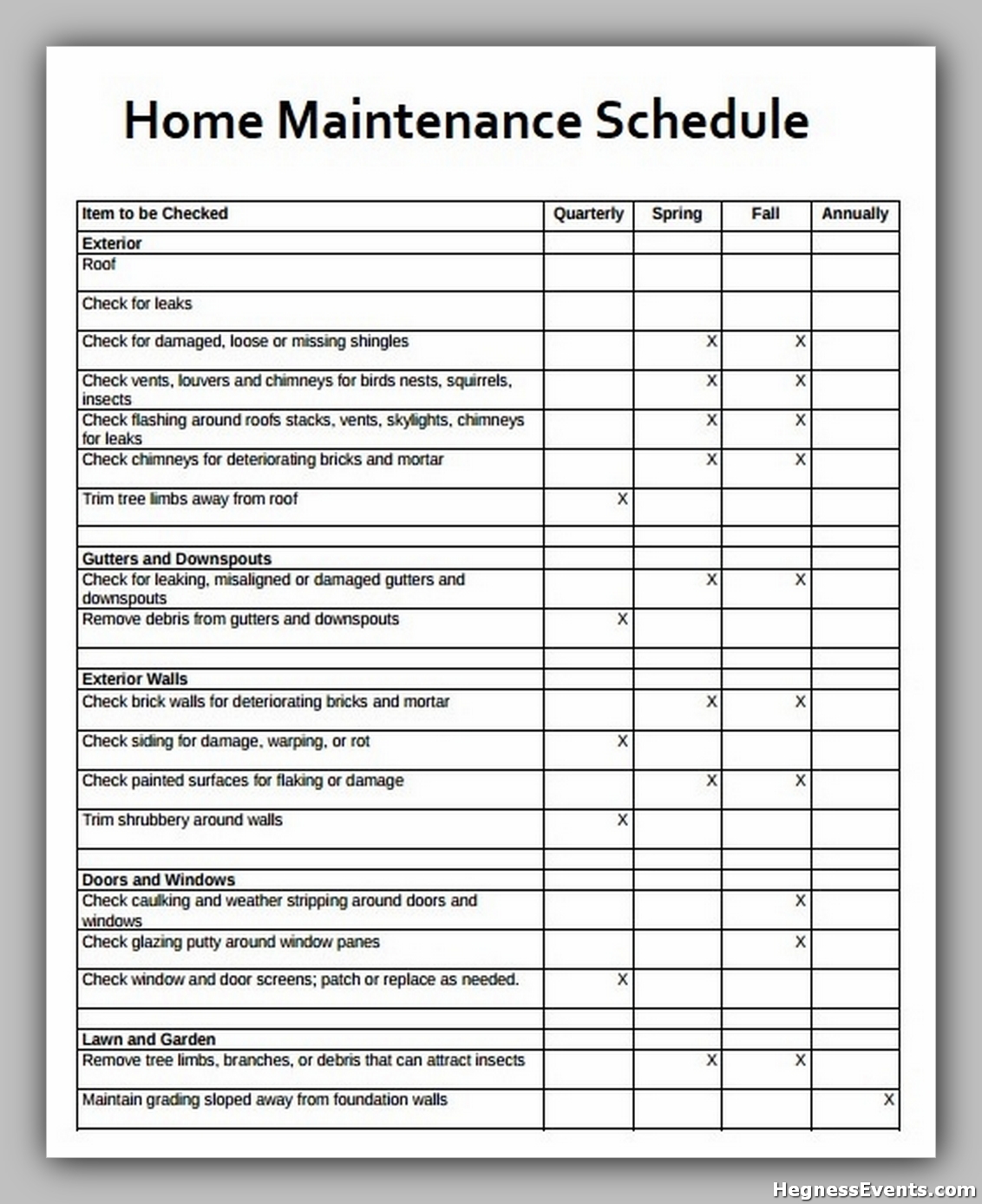 20 Powerful Maintenance Schedule Template Hennessy Events