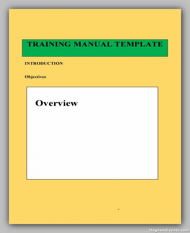 50 Training Manual Template Word Free - hennessy events