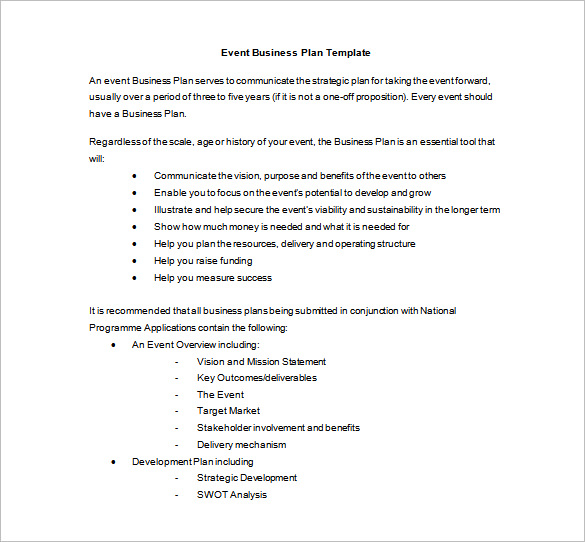 event management company business plan pdf