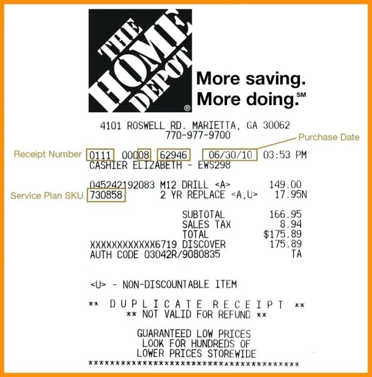 8 Amazing Home Depot Receipt Template The Benefits Hennessy Events