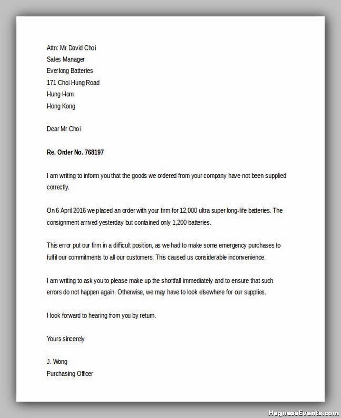 20+ Great Consumer Complaint Letter - hennessy events