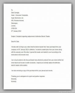 20+ Great Consumer Complaint Letter - Hennessy Events