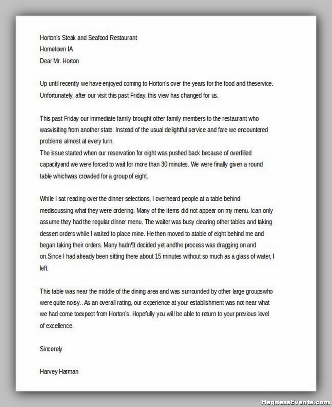 20+ Great Consumer Complaint Letter - hennessy events