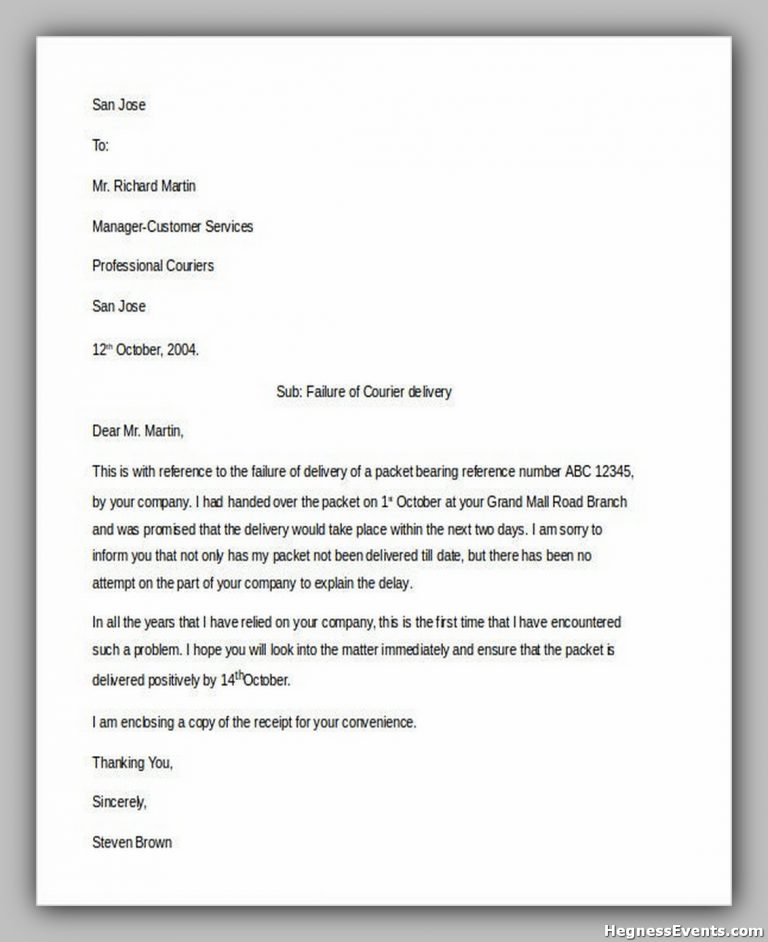 20+ Great Consumer Complaint Letter - hennessy events