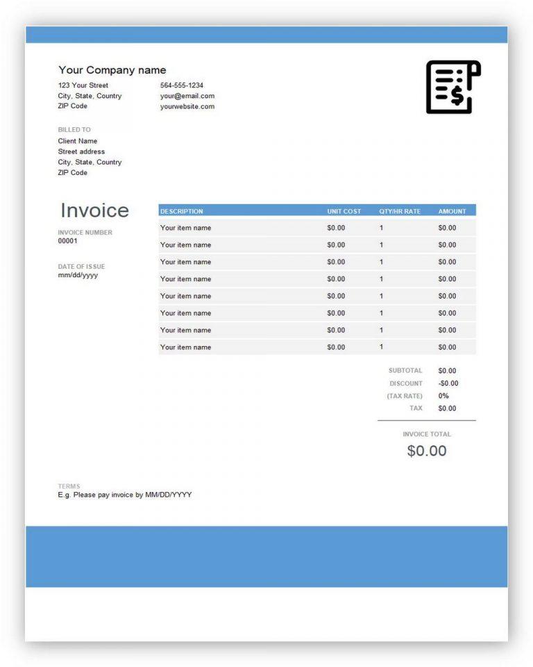 7 Free QuickBooks Invoice Template Word, Excel, PDF And How To Create ...