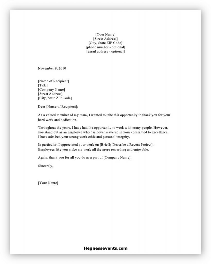 32+ Best Appreciation Letter Template and Writing Tips - hennessy events