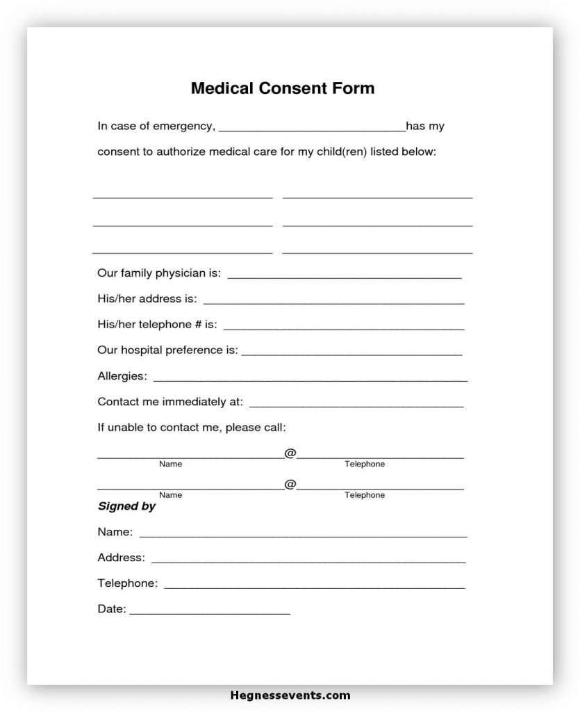 53 Best Medical Consent Form You Should Have - hennessy events