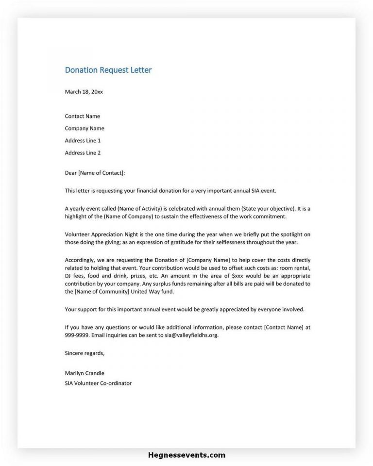 Make Your Own Donation Letter Greatly With 50 Free Template | hennessy ...