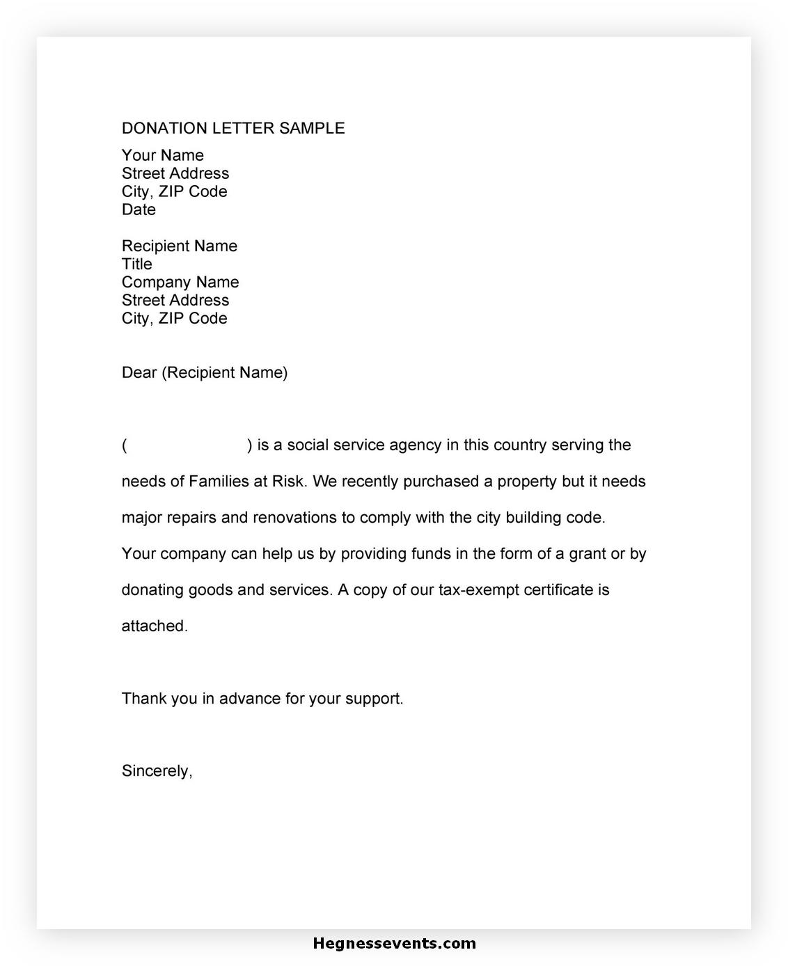 Make Your Own Donation Letter Greatly With 50 Free Template | hennessy ...