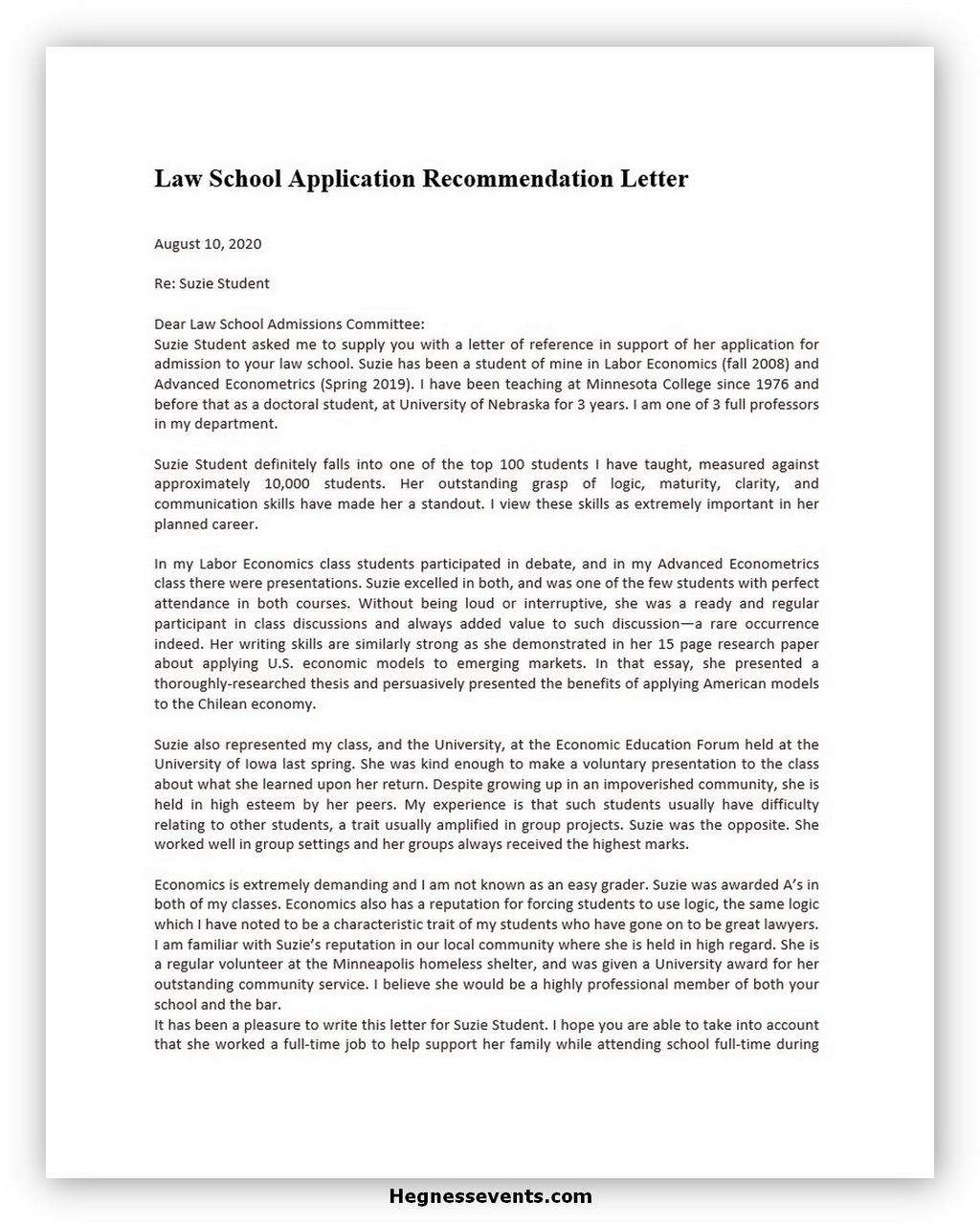 10 Best Law School Recommendation Letter Sample And How To Get It 