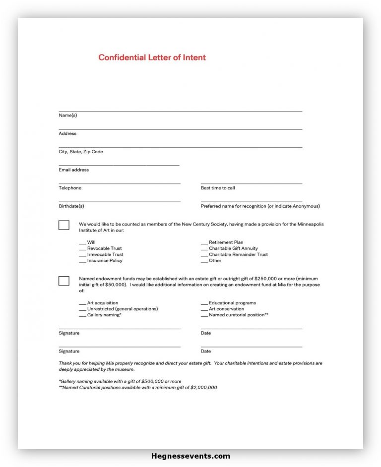 50 Best Sample Letter of Intent Template And How to Write It - hennessy ...