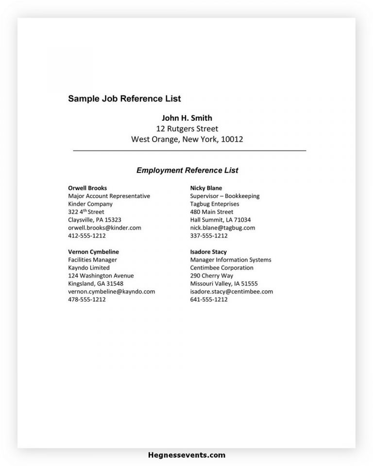 20 Amazing Reference List Template (List of References) - hennessy events